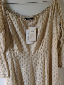 Elegant Gold Anarkali Kurta