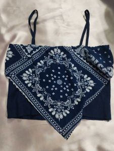 Bandana Print Crop Top