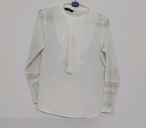 White Ruffle Blouse