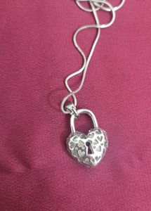Heart Key Hole Pendant And Chain