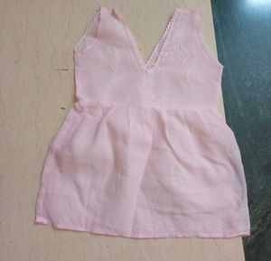 New Pink Baby Chikan work Chemise