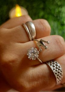 Silver Crown Adjustable Ring👑
