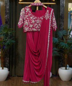 🩷 Pre-drapped Saree(Handwork Blouse)🩷