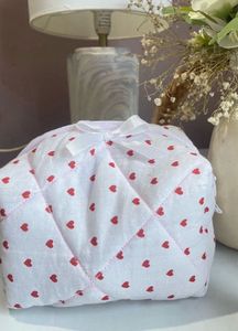Heart Print Quilted Pouch