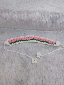 Handmade Crochet Tulip Hairband.
