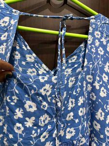 Floral Blue Tunic Top
