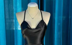 Black Satin Short Frock