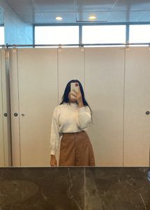 Leather Front Button Skirt With Inner Fur Lining