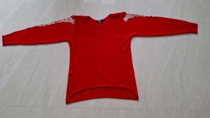 Red lace woollen sweater🌻
