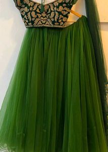 Maroon Embellished Crop Top and Skirt