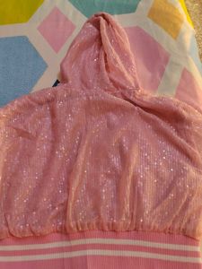 Pink Sequin Zip-Up Jacket