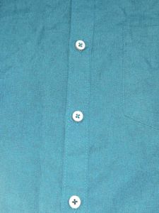 Stylish Green Band Collar Shirt