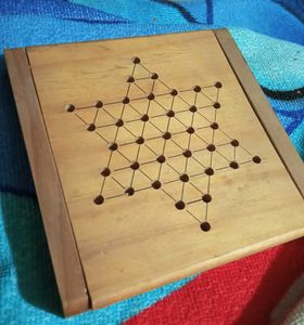 Wooden Chinese Chequers Board With Storage