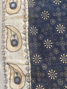 Sleeveless Cotton Black Kurta