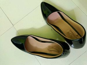 Black Leather Block Heels