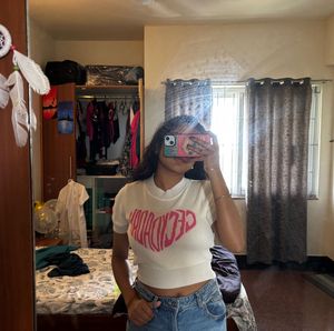 white y2k crop top