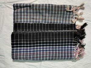 Black Checkered Cotton Towel