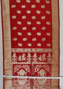 Silk Jackard Red Stole 84&#34; Length, 23&#34;Width