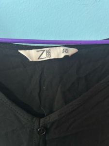 XXL  Black Button-Down Top