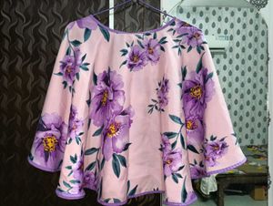 Floral Print Cape Top