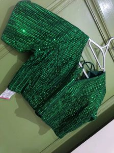 Green Sequin Blouse