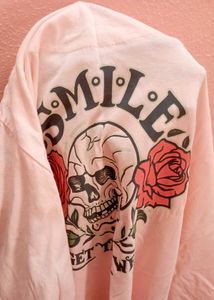 Pink Skull &amp; Roses Graphic Tee