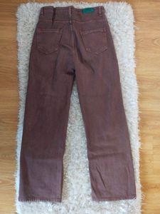 Brown Wide Leg Baggy Vintage Pants For Women