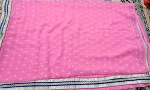 Pink Fabric with Decorative Border
