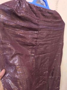 Heavy Work Purple Net Saree With Shiny Petticoat.