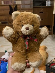 Vintage Brown Teddy Bear with Bow