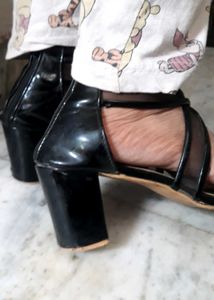 Black Mesh Heels