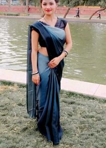 Perfect Blue Shade Blend Saree😍