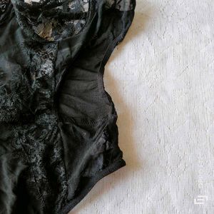 Black Stylish Net Bodysuit