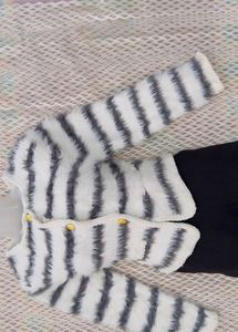 Striped Faux Fur Jacket