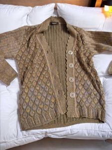 Vintage 70s Thick Cable knit Cardigan sweater