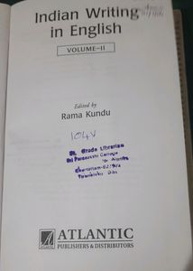 INDIAN WRITING IN ENGLISH .