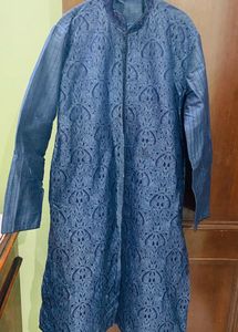 Silk Sherwani Style Kurta Set