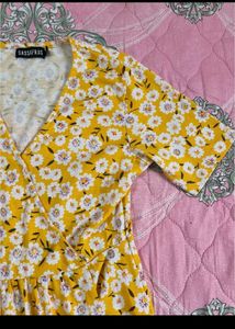 Printed Mustard Dress