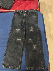 Ripped Wide Leg Jeans