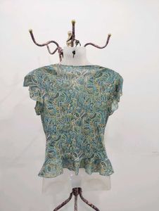 Paisley Ruffle Blouse