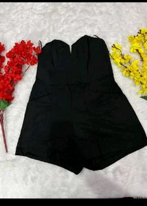 H&amp;M Conscious Black Strapless Playsuit