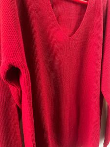 Ribbed V-neck Sweater