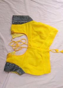 Yellow Embellished Saree Combo Saya