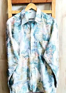 See Green Printed Shirt Size-44-46
