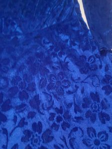 Royal Blue Velvet Dress Trendy Women Attractive.