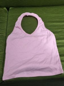 Cute Baby Pink V-neck Top