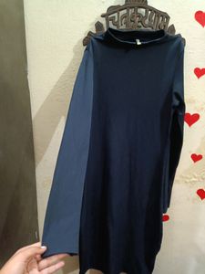 Brand -Tokyo Talkies                                    Size-small      Stretchable Material Comfortable For S Size People Navy Blue Kintted Dress