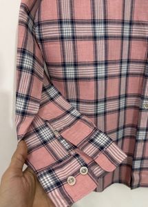 Pink Plaid Cotton Shirt