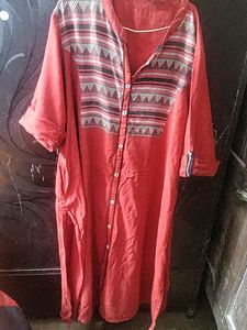 Red Boho Tunic Dress