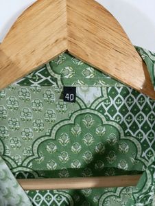 Green Patterned Tunic Dress